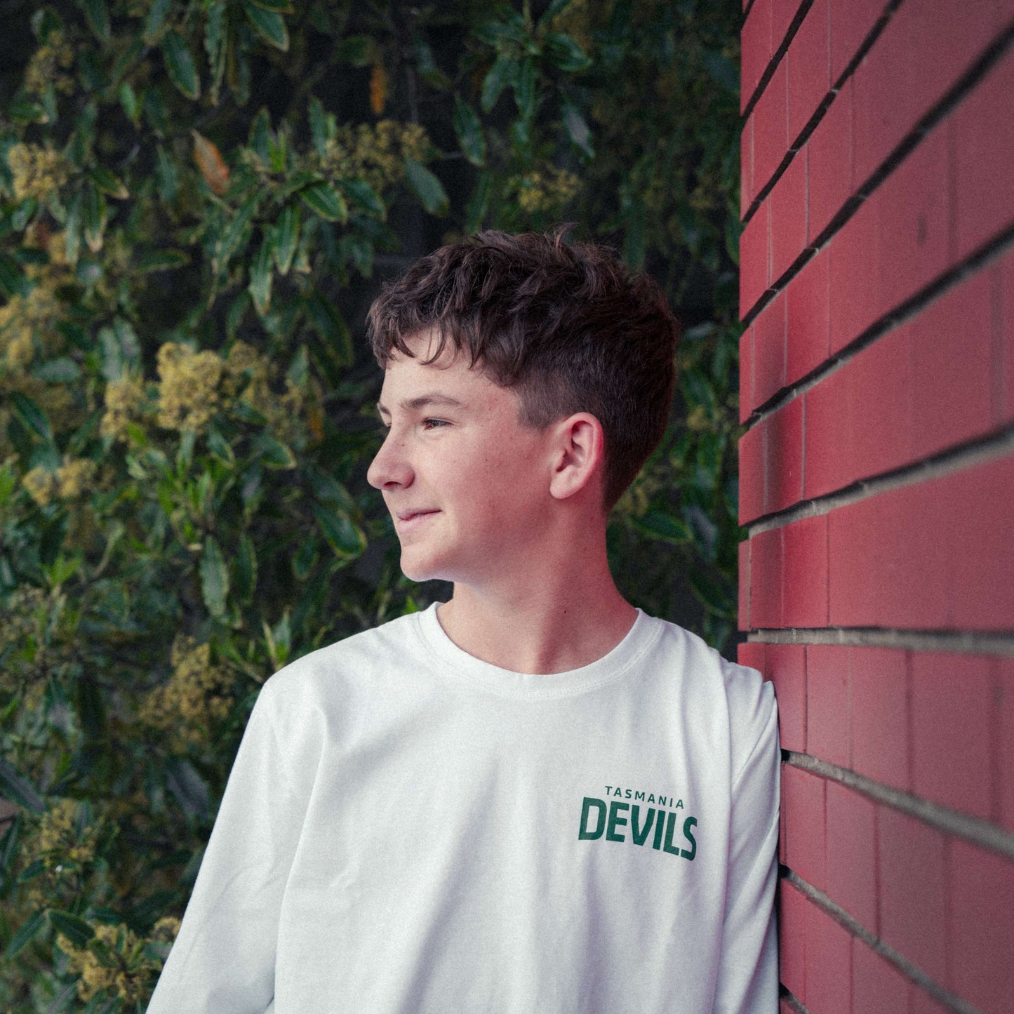 Tasmanian-Made Foundation Long Sleeve Shirt - White Youth