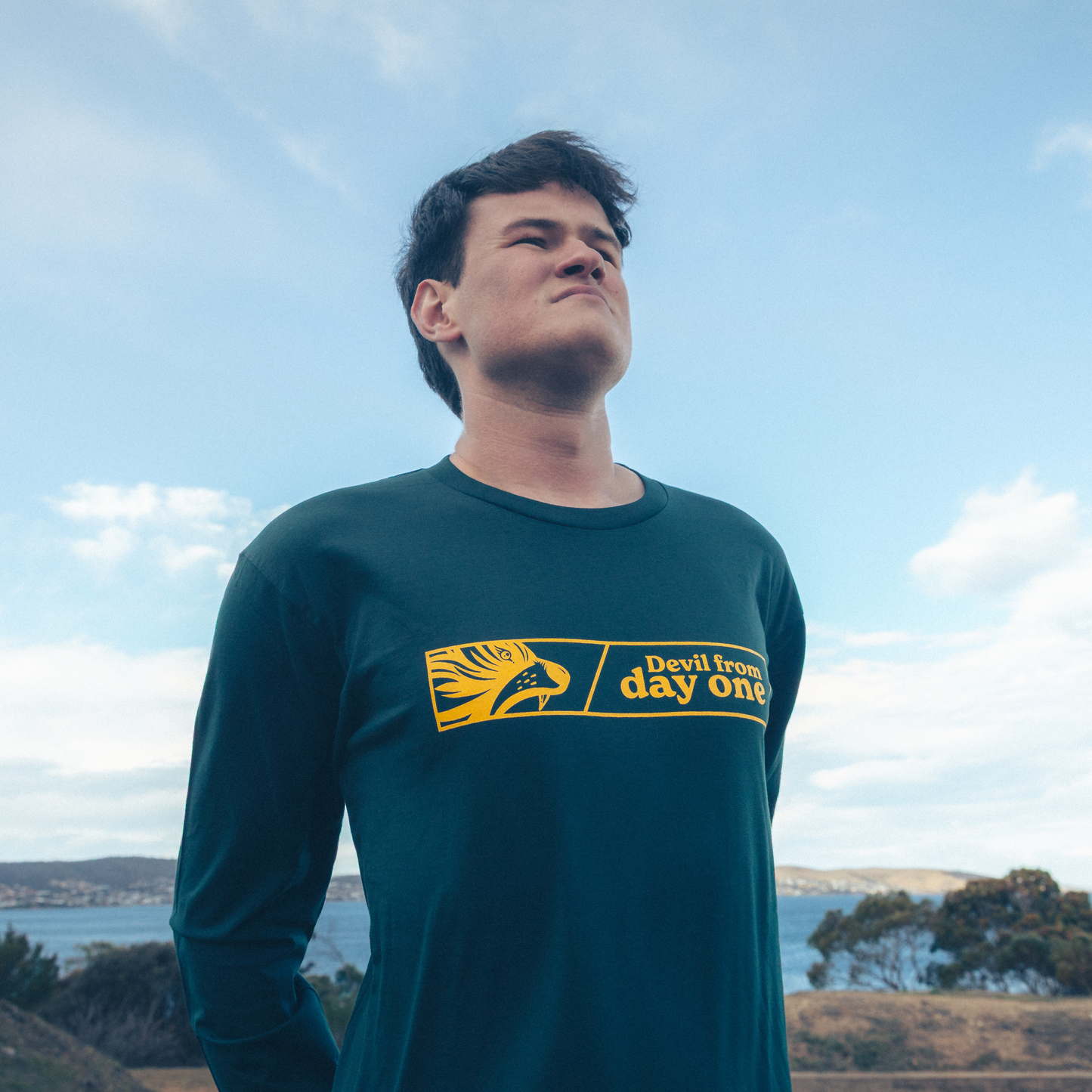 Devil From Day One Long Sleeve Green T-Shirt - Adult