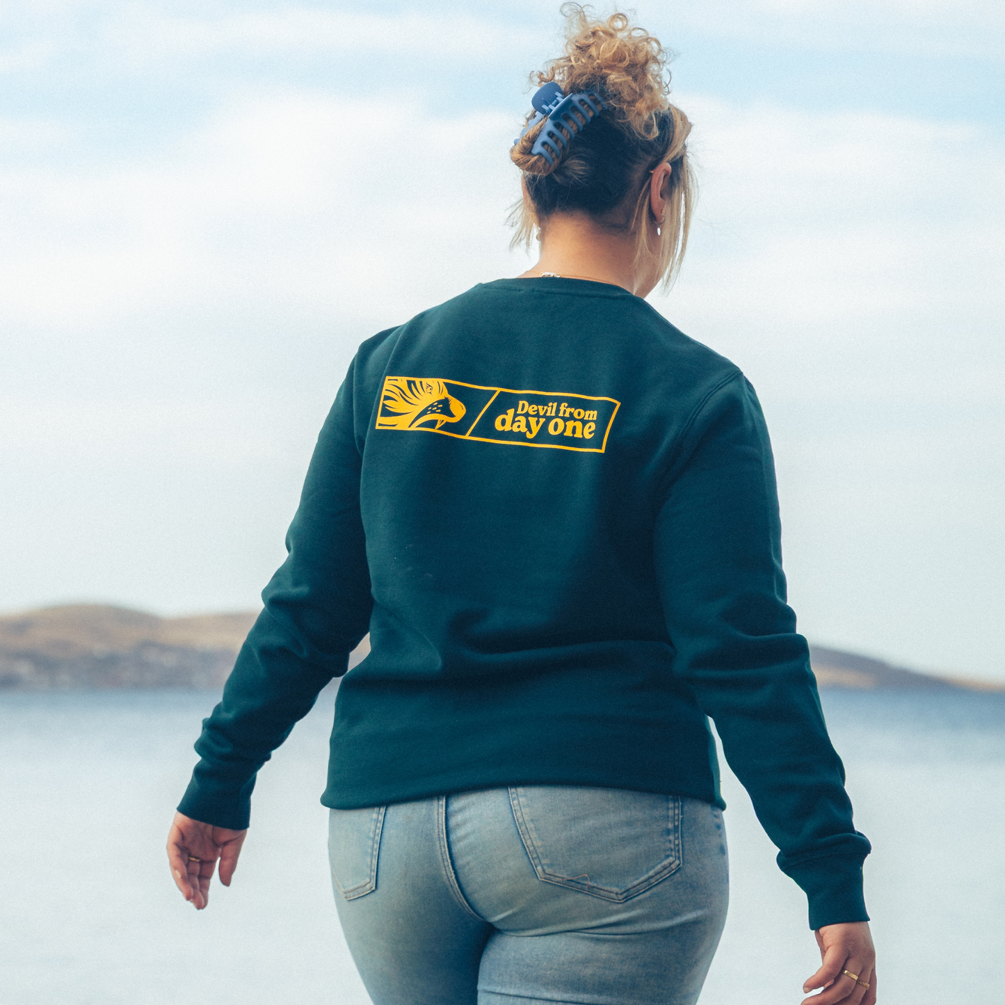 Devil From Day One Crewneck Green Sweater - Adult