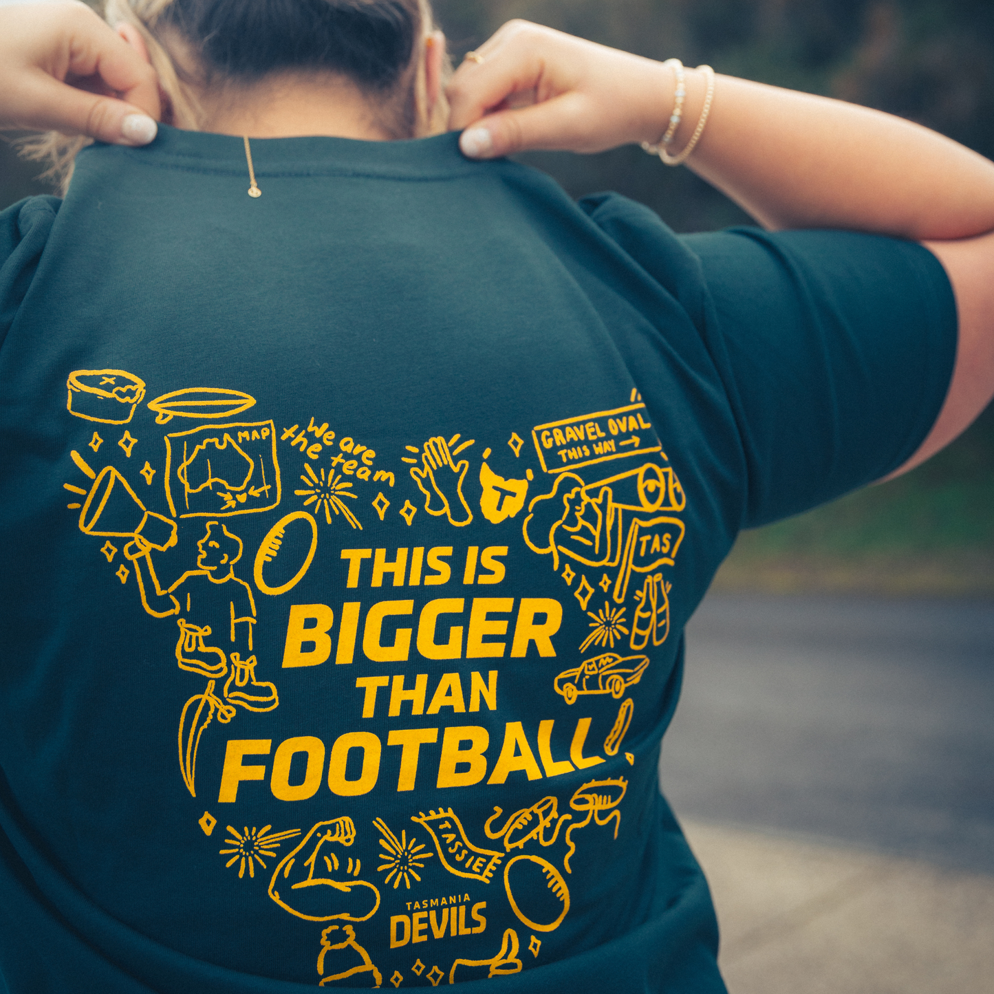 Bigger Than Football Green T-Shirt - Adult