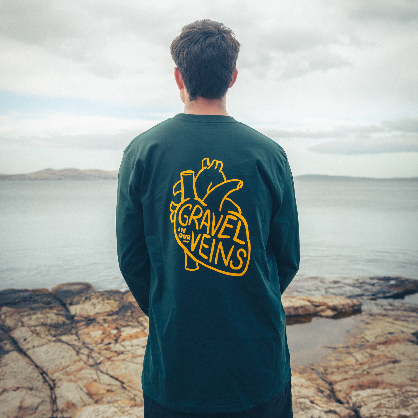 Gravel In Our Veins Long Sleeve Green T-Shirt - Adult
