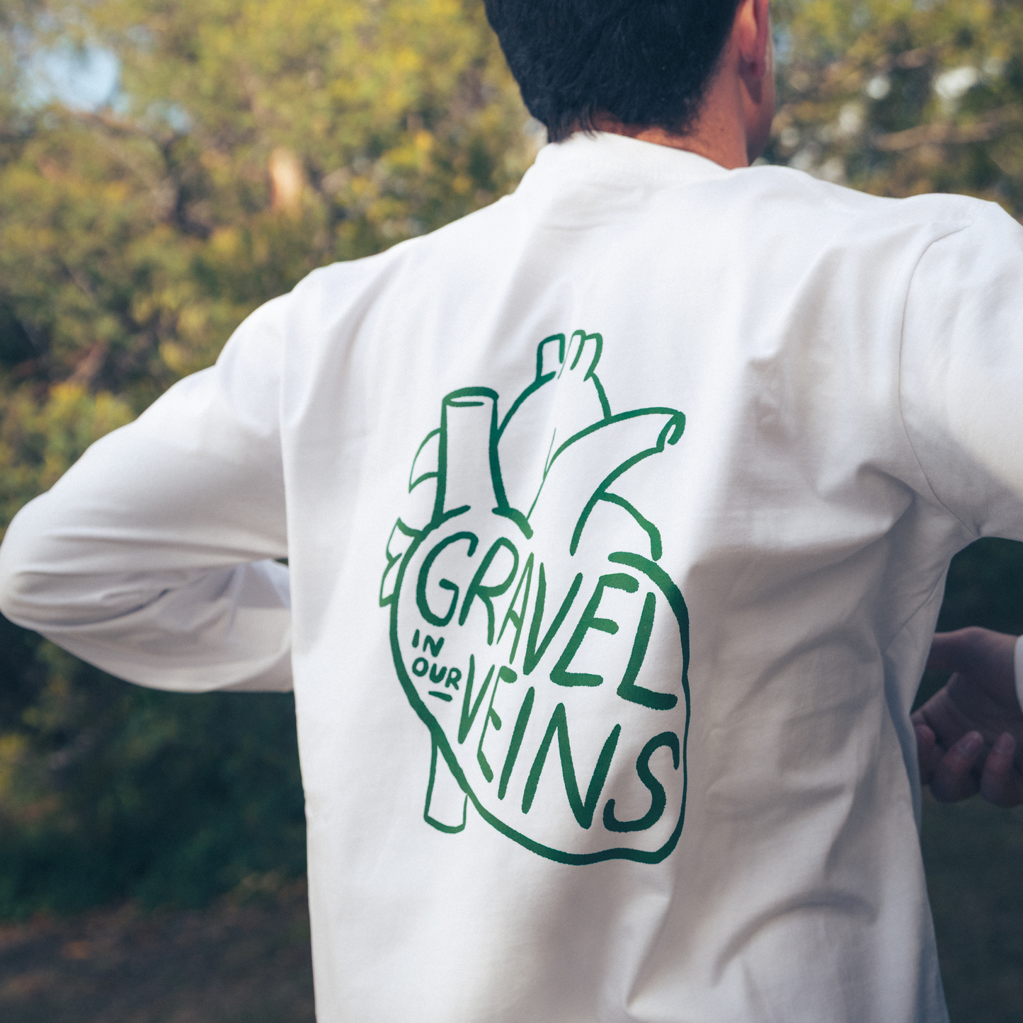 Gravel In Our Veins Long Sleeve White T-Shirt - Adult