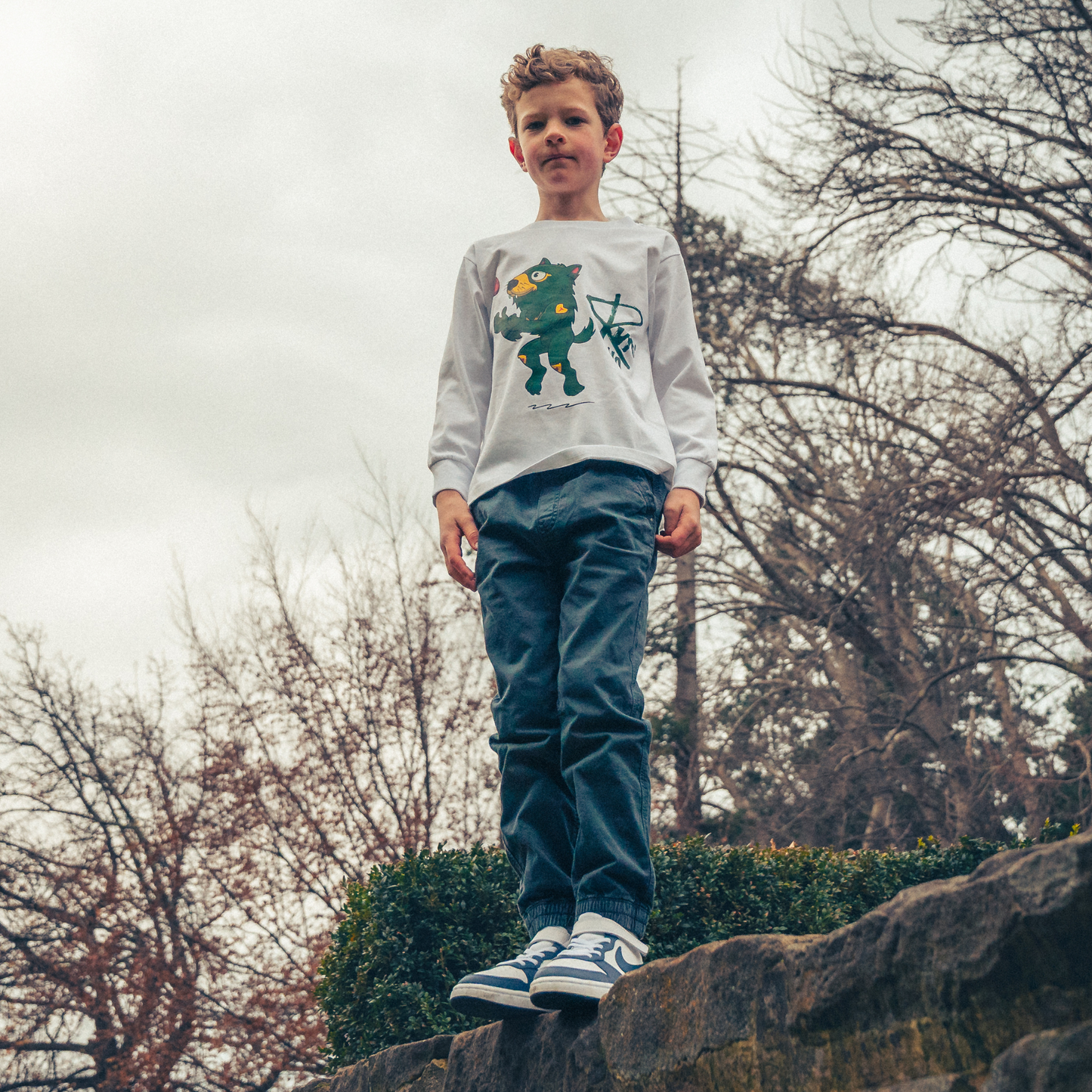 Rum'Un Long Sleeve T-Shirt White - Youth