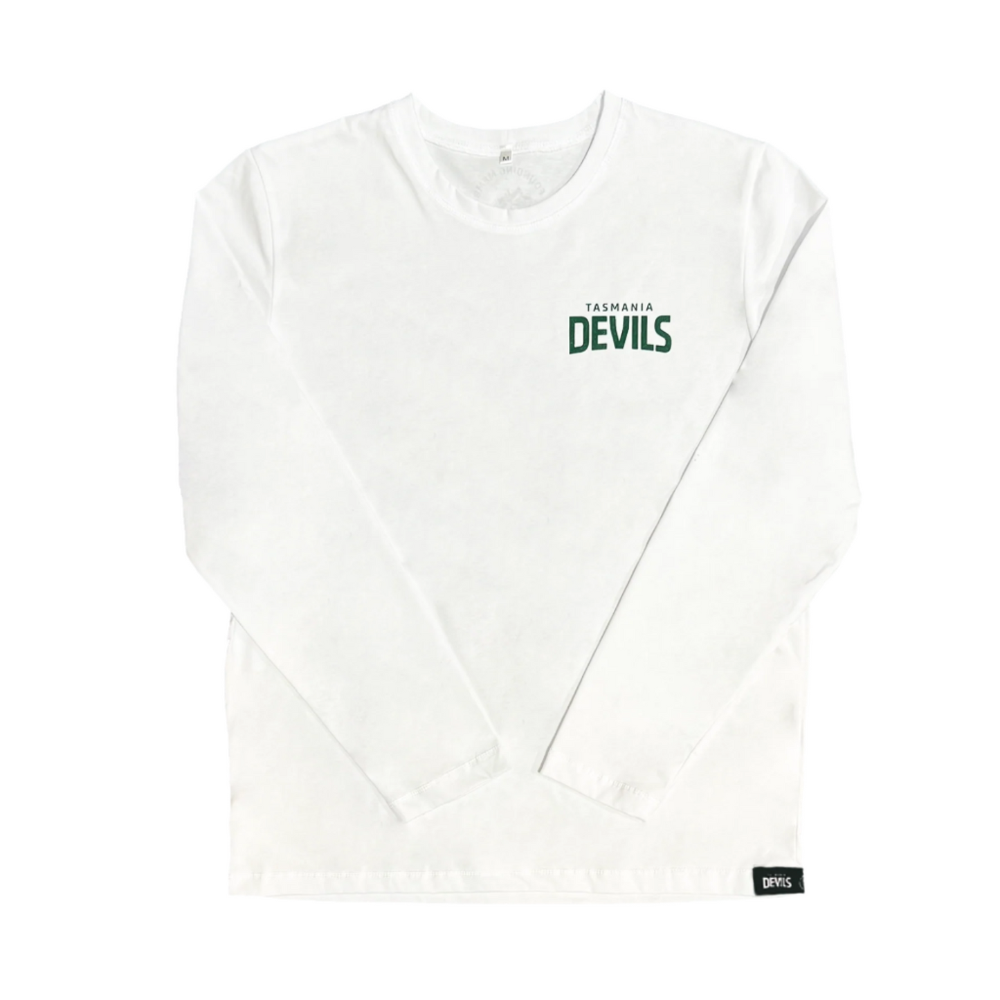 Tasmanian-Made White Long Sleeve Shirt Adults & Youth