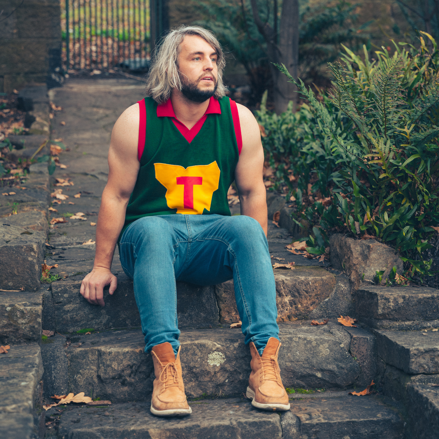 Men's Sleeveless Wool Vintage Guernsey